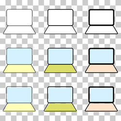 set of laptop flat web icon notebook computer vector image
