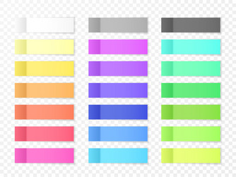 Sticky paper notes with shadow effect blank color vector