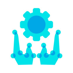 gear with hand system automation icon vector image