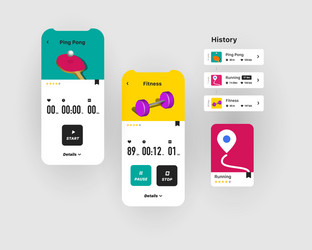 generic and fictional user interface for fitness vector image