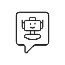 notification from robot icon in line design vector image