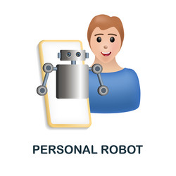 personal robot icon 3d from future technology vector image