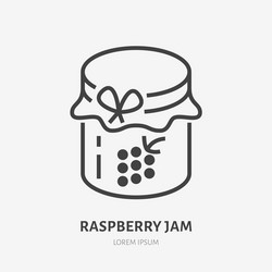 raspberry jam flat line icon thin sign vector