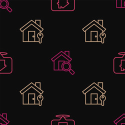 set line location with house key and search vector image
