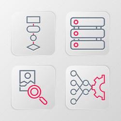 set line neural network photo retouching server vector image
