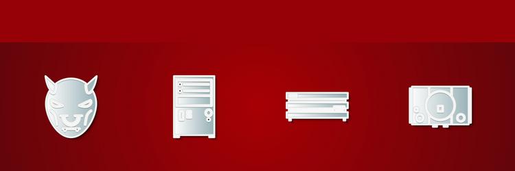 set mask of the devil with horns computer video vector image