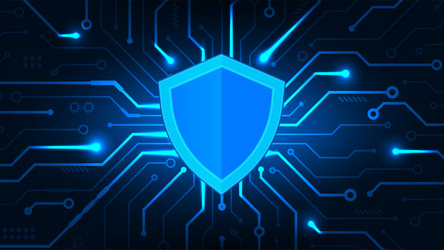 shield with circuit security cyber of data vector image