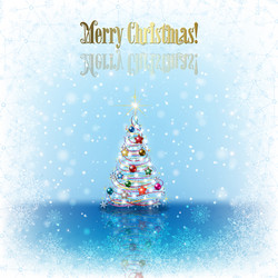 Abstract blue white background with christmas Vector Image