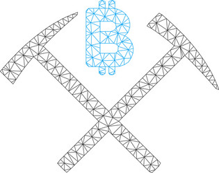 bitcoin mining hammers mesh network model vector image