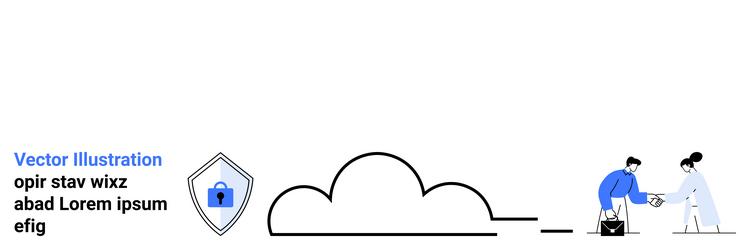 cloud security concept with shield secure data vector image