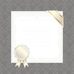 frame with ribbon and seal vector image