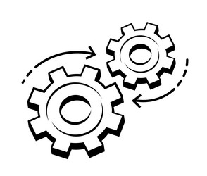 gears and cogs in operation mechanism wheels vector image
