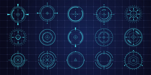 hud aim pointer optical target futuristic focus vector image