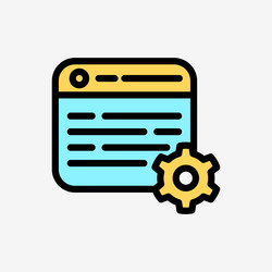 icon line color gear setting web browser vector image