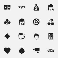 set of 16 editable game icons includes symbols vector image
