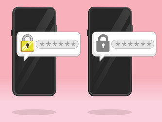 smartphone lock push notification asking password vector image
