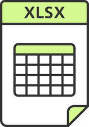 Spreadsheet Icon - XLSX File Format vector image