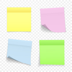 sticky paper note with shadow effect blank color vector image