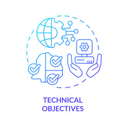 Technical objectives turquoise concept icon Vector Image