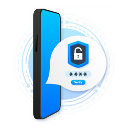 two steps authentication verification code vector image