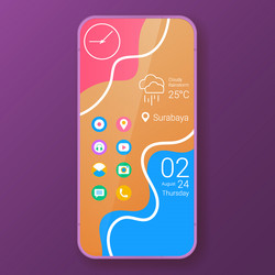 flat colors user interface widget art smartphone vector image