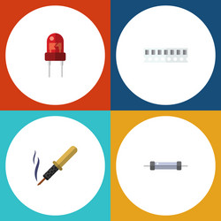 Flat icon electronics set of memory resistor vector