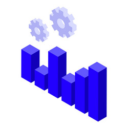 gears generating growing bar chart symbolizing vector image
