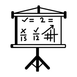 math lecture icon in doodle style vector image