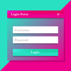 Modern login form design vector