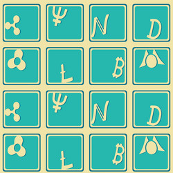 seamless pattern with different cryptocurrency vector image