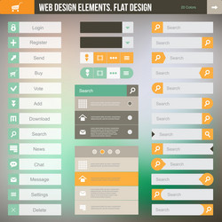 set of the buttons on stylish background flat web vector image
