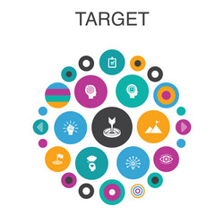 Target infographic circle concept smart ui vector