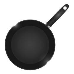 a frying pan view from vector image