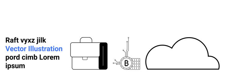 briefcase bitcoin mining cloud storage vector image
