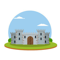 Castle with towers and walls vector