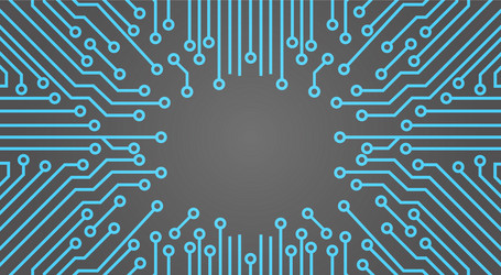 Cog wheel over computer chip moterboard background vector