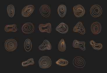 doodle boho minimal concentric line circle set vector image