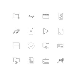 files and folders sign simple linear icons set vector image