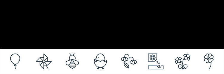 flat spring line icons linear set quality vector image