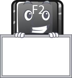grinning with board button f2 in shape vector image