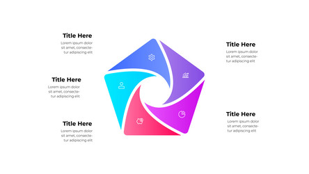 infographic pentagonal layout with modern section vector image