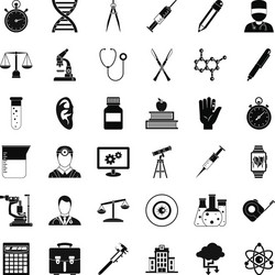 microscope icons set simple style vector image