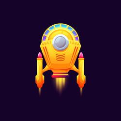 rocketship kids toy spacecraft spaceship icon vector