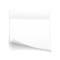 sticky paper note with shadow effect blank white vector image