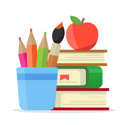 Student Workspace with Learning Tools vector image