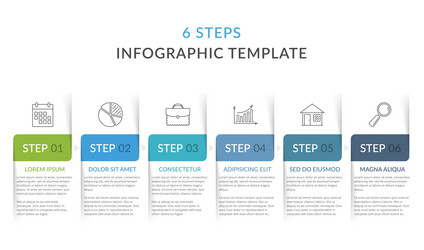 6 Step Workflow Infographic Template vector image