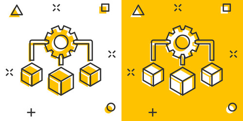 api technology icon in comic style algorithm vector image