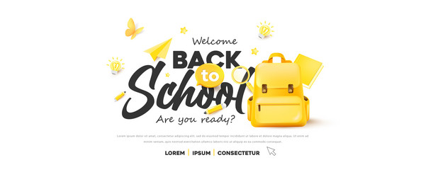 back to school web banner background layout vector image