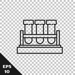 black line test tube and flask chemical laboratory vector