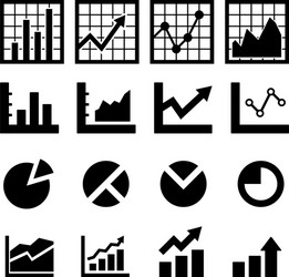 Chart and Diagram Icons Set vector image
